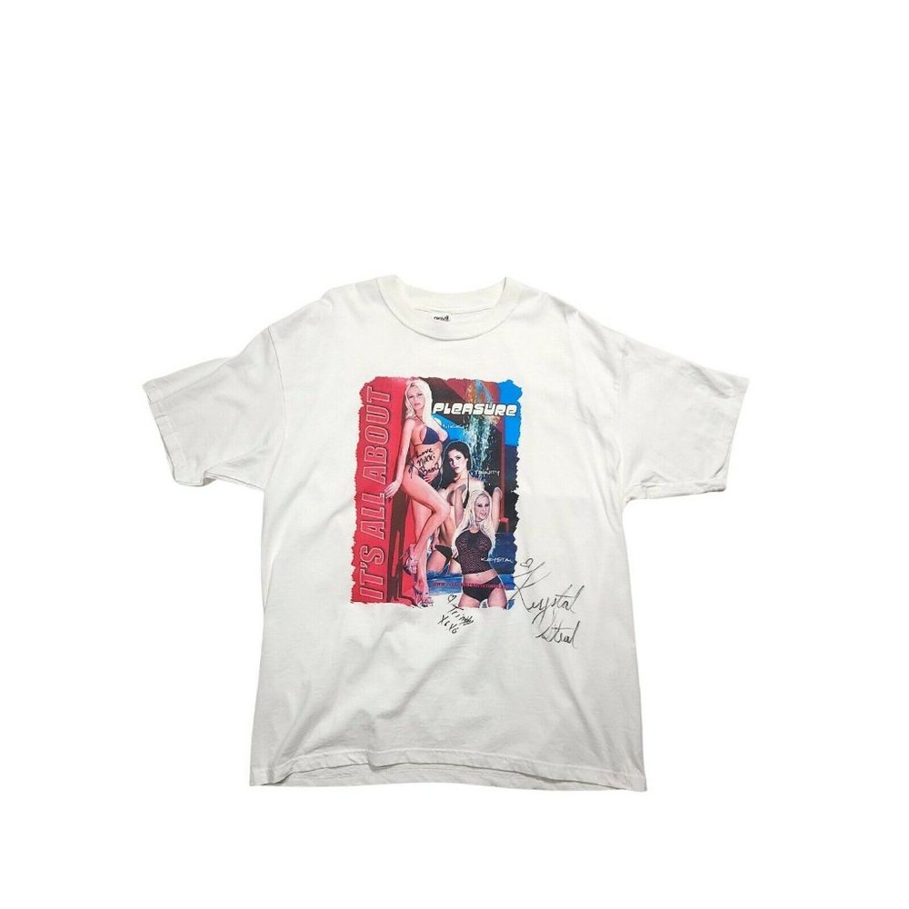 Nikki Benz It's All About Pleasures 2000s Tee Signed XL Busty Pinup Pornstars